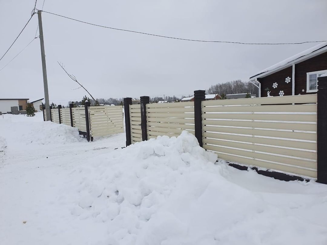 Забор-ранчо из металлопланкена RAL 9003 (Белый), ширина 100 мм